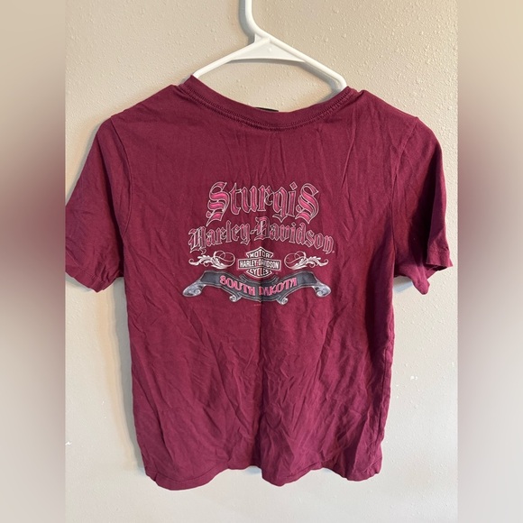 🔴Harley-Davidson Maroon Graphic T-Shirt - Picture 3 of 3
